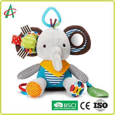 6 Inch Mainan Bayi Hewan Mewah, Elephant Rattle Toy CE Bersertifikat
