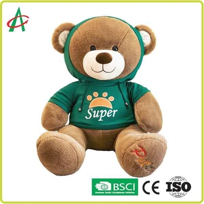 CE 30cm Plush Teddy Bear Reinforced Stitching Dengan Hoodie