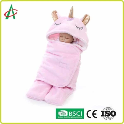 Flanel Unicorn Pillow Sleeping Bag 65x75cm Dengan Velcro Untuk Bayi