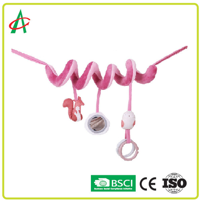 Warna Cerah CE / BSCI Spiral Pram Stuffed Animal Toy Untuk Bayi