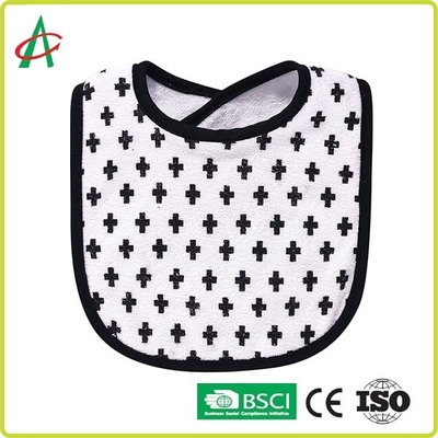100% Cotton Combed Absorbent Unisex Baby Drool Bibs Dengan Snap Yang Dapat Disesuaikan
