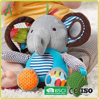 6 Inch Mainan Bayi Hewan Mewah, Elephant Rattle Toy CE Bersertifikat