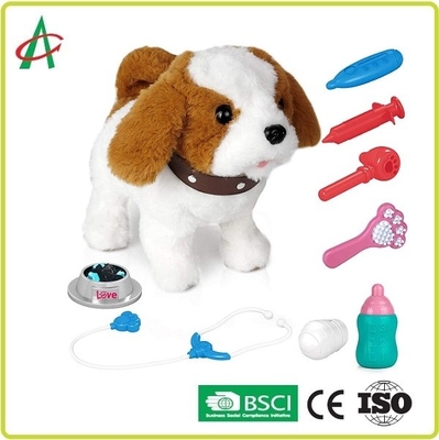 9.8 '' Interactive Stuffed Puppy Walking menggonggong bernyanyi