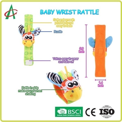 3,36 Ons Baby Plush Rattle, ASTM Foot And Wrist Rattles