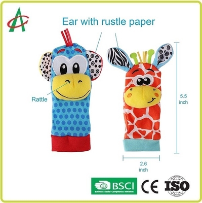 3,36 Ons Baby Plush Rattle, ASTM Foot And Wrist Rattles