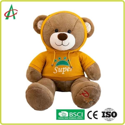 CE 30cm Plush Teddy Bear Reinforced Stitching Dengan Hoodie