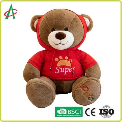 CE 30cm Plush Teddy Bear Reinforced Stitching Dengan Hoodie