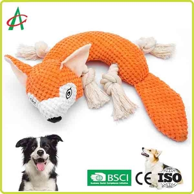 Tahan Air 9.5 Inch Pet Plush Toy 4 Rope Knot Dengan Squeaky