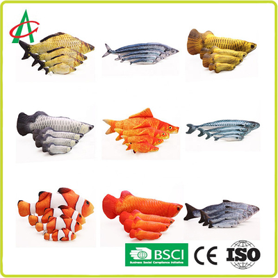 Mensimulasikan Mainan Mewah Hewan Peliharaan ISO9001, Mainan Mengunyah Ikan 30X13X5cm