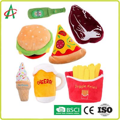 Bite Squeaky Pet Plush Toy Kain poliester tahan lama EN71 Standard