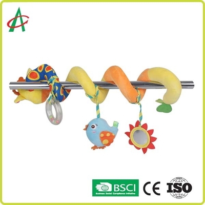 Soft boa Spiral Pram Toy 68cm * 35cm Dengan Bebek Mewah Dan Cermin
