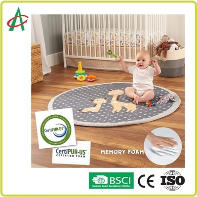 Non Slip EN71 Washable Baby Play Mat Kain Bertekstur Super Lembut