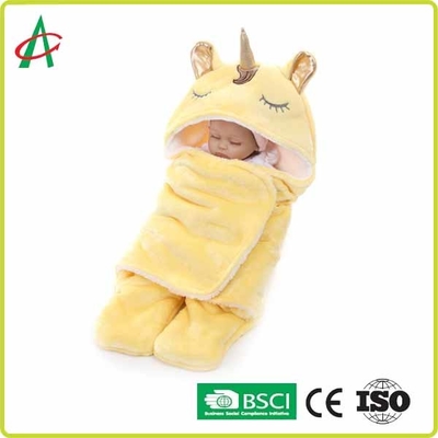 Flanel Unicorn Pillow Sleeping Bag 65x75cm Dengan Velcro Untuk Bayi