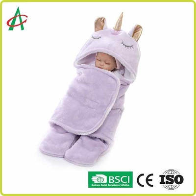 Flanel Unicorn Pillow Sleeping Bag 65x75cm Dengan Velcro Untuk Bayi