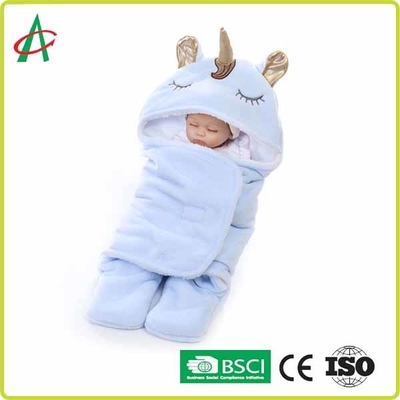 Flanel Unicorn Pillow Sleeping Bag 65x75cm Dengan Velcro Untuk Bayi
