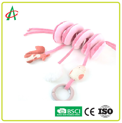 Warna Cerah CE / BSCI Spiral Pram Stuffed Animal Toy Untuk Bayi