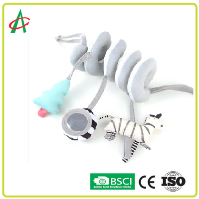 Warna Cerah CE / BSCI Spiral Pram Stuffed Animal Toy Untuk Bayi