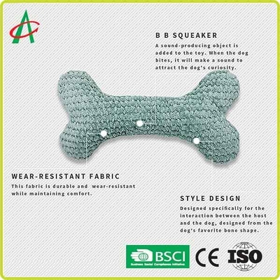 Tulang Mainan Mewah Hewan Peliharaan ISO9001 Berbentuk 15cm * 5.5cm Dengan Squeaker