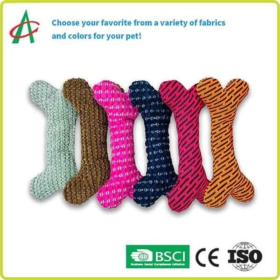 Tulang Mainan Mewah Hewan Peliharaan ISO9001 Berbentuk 15cm * 5.5cm Dengan Squeaker