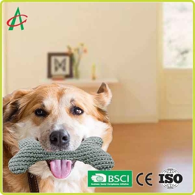 Tulang Mainan Mewah Hewan Peliharaan ISO9001 Berbentuk 15cm * 5.5cm Dengan Squeaker