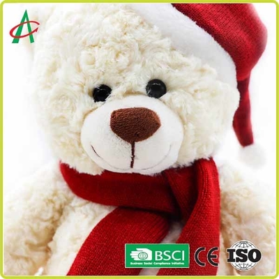Huggable 25cm Plush Teddy Bear Dengan Topi Natal