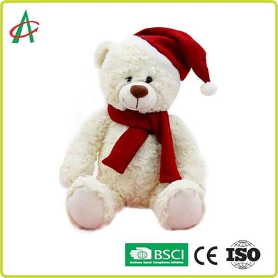 Huggable 25cm Plush Teddy Bear Dengan Topi Natal