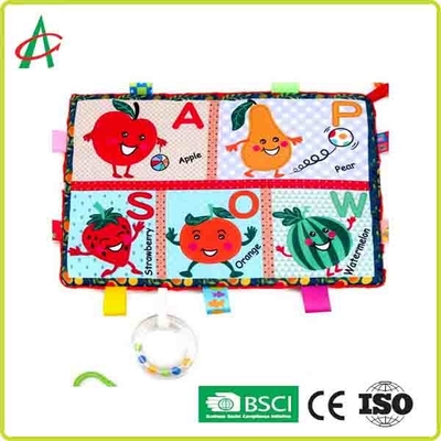 BSCI 29.7x21cm Mainan Penghibur Bayi Ultra Lembut Mewah Pencetakan Buah Dan Hewan
