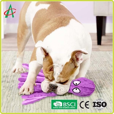 Custom Octopus Durable Indestructible Plush Dog Toys Dengan Squeaker