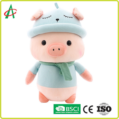 OEM ODM Boneka Babi Mewah Mainan Lucu Syal Babi Boneka Bantal