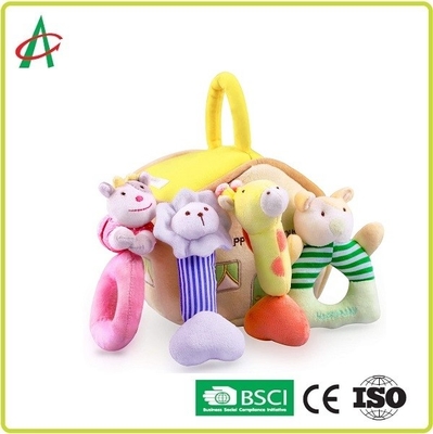 ASTM Huggable Plush Rattle Toys Dengan PP Cotton Filled
