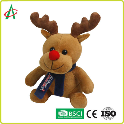 Boneka Binatang Rusa Hidung Merah Tinggi 20cm CPSC Dengan T Shirt Dan Syal