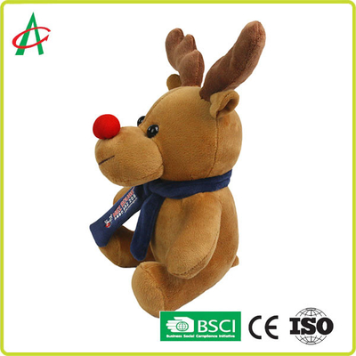 Boneka Binatang Rusa Hidung Merah Tinggi 20cm CPSC Dengan T Shirt Dan Syal