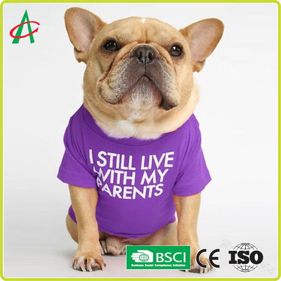 ODM Full Handcraft Sewing Cotton Pet T Shirt Dengan Nama Tercetak