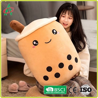 OEM Bubble Tea Plush Pillow Dengan Bordir Emoji
