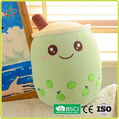 OEM Bubble Tea Plush Pillow Dengan Bordir Emoji
