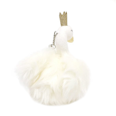 CPSIA Stuffed Swan Princess Flash Gantungan Kunci Untuk Anak Perempuan