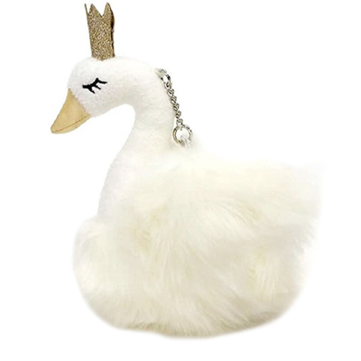 CPSIA Stuffed Swan Princess Flash Gantungan Kunci Untuk Anak Perempuan