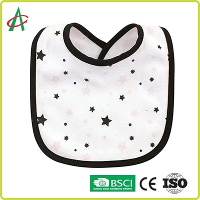100% Cotton Combed Absorbent Unisex Baby Drool Bibs Dengan Snap Yang Dapat Disesuaikan