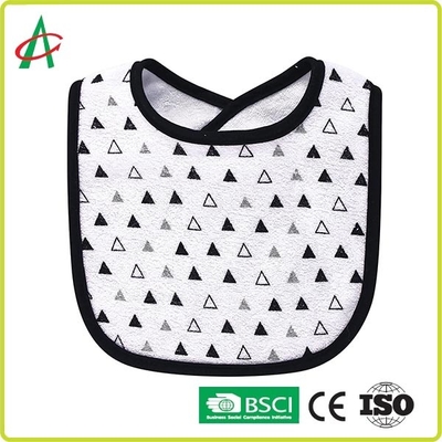 100% Cotton Combed Absorbent Unisex Baby Drool Bibs Dengan Snap Yang Dapat Disesuaikan