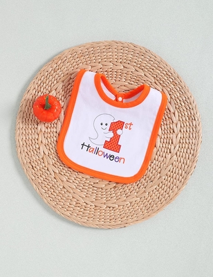 Properti Higroskopis Tinggi Halloween 100 Cotton Newborn Baby Bibs